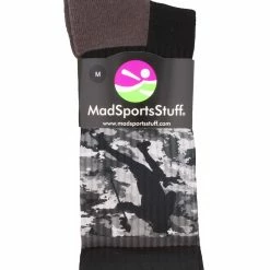MadSportsStuff Lacrosse Socks With Player On Camo Background Crew Socks (multiple Colors)