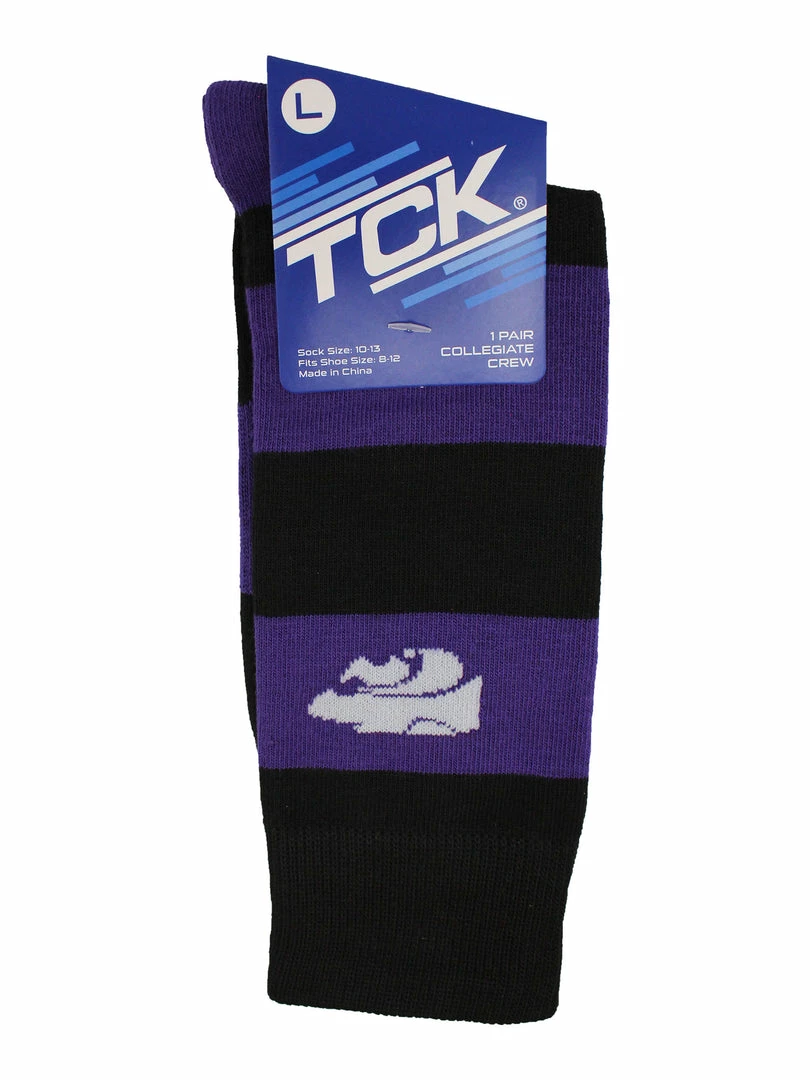 Best Sale 🥰 TCK Kansas State Wildcats 🧦 Socks Game Day Striped Crew 🧦 Socks All Schools 🤩 4 TCK Kansas State Wildcats Socks Game Day Striped Crew Socks All Schools