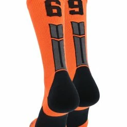 Brand new 😀 MadSportsStuff Orange And Black Player ID Custom Number Crew 🧦 Socks For 🏀 Basketball Lacrosse Volleyball Boys And 👧 Girls 🤩 114 MadSportsStuff Orange And Black Player ID Custom Number Crew Socks For Basketball Lacrosse Volleyball Boys And Girls