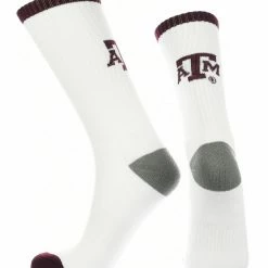 TCK Texas A&M Aggies Socks Basic Crew White Socks