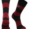 TCK All Schools New Mexico State Aggies Socks Game Day Striped Crew Socks