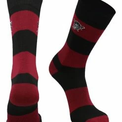 TCK All Schools New Mexico State Aggies Socks Game Day Striped Crew Socks