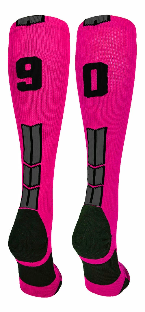 Best Sale ๐ MadSportsStuff โพ Baseball ๐งฆ Socks Neon Pink And Black Player ID Custom Number Over The Calf ๐งฆ Socks For ๐ฅ Softball โพ Baseball Football Boys And ๐ง Girls โจ 40 MadSportsStuff Baseball Socks Neon Pink And Black Player ID Custom Number Over The Calf Socks For Softball Baseball Football Boys And Girls