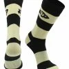 TCK All Schools CU Boulder Buffs Socks Game Day Striped Crew Socks Colorado Buffaloes