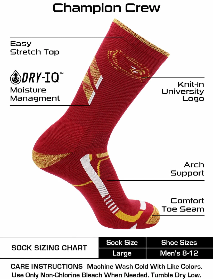 New 🤩 TCK Iowa State Cyclones 🧦 Socks Iowa State University Cyclones Champion Crew 🧦 Socks 🥰 3 TCK Iowa State Cyclones Socks Iowa State University Cyclones Champion Crew Socks