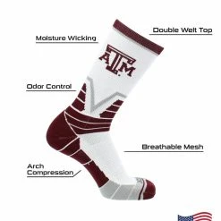 TCK All Schools Texas A&M Aggies Socks Victory Crew
