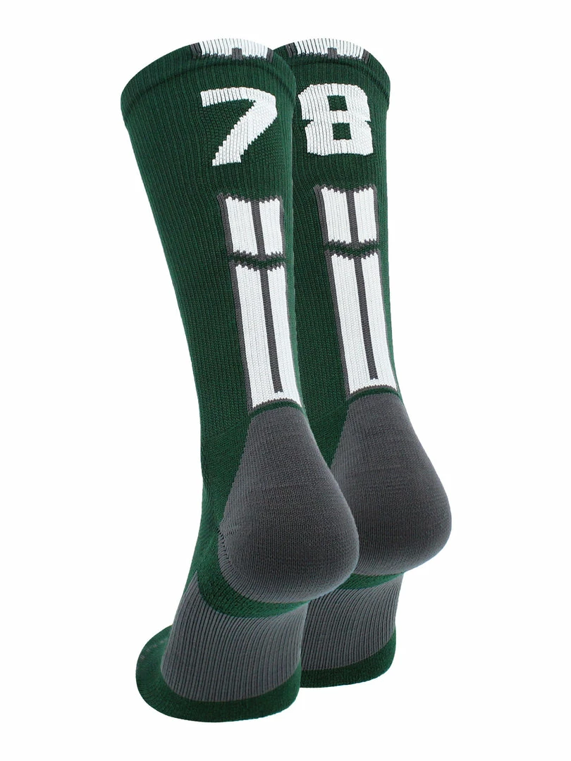 Buy โ๏ธ MadSportsStuff Dark Green Player ID Custom Number Crew ๐งฆ Socks For ๐ Basketball Lacrosse Volleyball Boys And ๐ง Girls ๐ 51 MadSportsStuff Dark Green Player ID Custom Number Crew Socks For Basketball Lacrosse Volleyball Boys And Girls