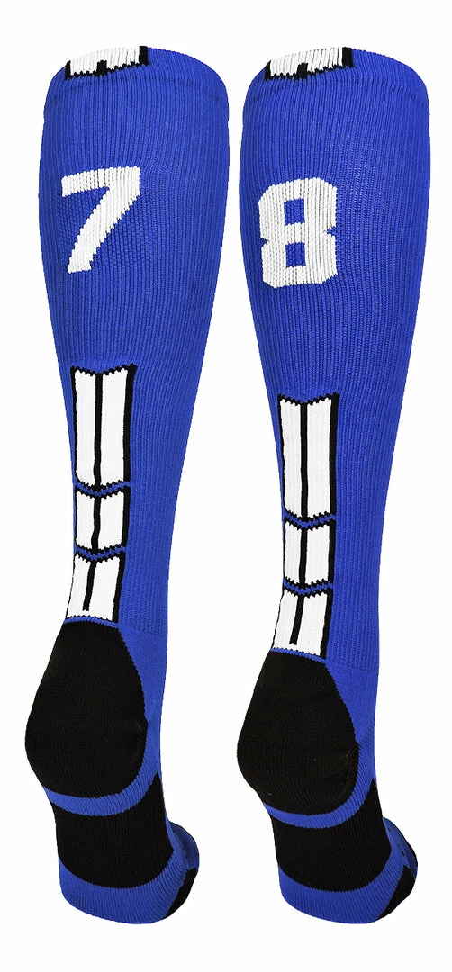 Brand new ๐ฅฐ MadSportsStuff Royal Player ID Custom Number Over The Calf ๐งฆ Socks For ๐ฅ Softball โพ Baseball Football Boys And ๐ง Girls ๐ 52 MadSportsStuff Royal Player ID Custom Number Over The Calf Socks For Softball Baseball Football Boys And Girls