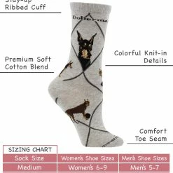 WHD Doberman Pinscher Socks For Women Gift For Dog Lovers