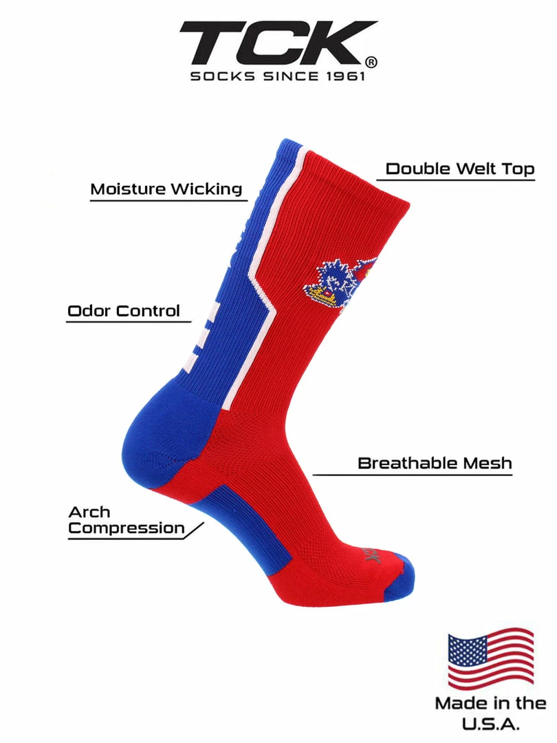 Budget โ TCK All Schools Kansas Rock Chalk Jayhawks ๐งฆ Socks Perimeter Crew ๐ 3 TCK All Schools Kansas Rock Chalk Jayhawks Socks Perimeter Crew
