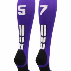 Discount ๐ MadSportsStuff Purple Player ID Custom Number Over The Calf ๐งฆ Socks For ๐ฅ Softball โพ Baseball Football Boys And ๐ง Girls ๐ฅ Softball ๐งฆ Socks ๐ 128 MadSportsStuff Purple Player ID Custom Number Over The Calf Socks For Softball Baseball Football Boys And Girls Softball Socks