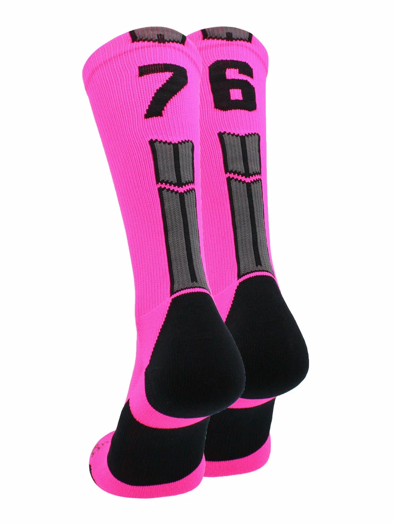 Cheap ๐ MadSportsStuff Neon Pink And Black Player ID Custom Number Crew ๐งฆ Socks For ๐ Basketball Lacrosse Volleyball Boys And ๐ง Girls Lacrosse ๐งฆ Socks ๐ 31 MadSportsStuff Neon Pink And Black Player ID Custom Number Crew Socks For Basketball Lacrosse Volleyball Boys And Girls Lacrosse Socks
