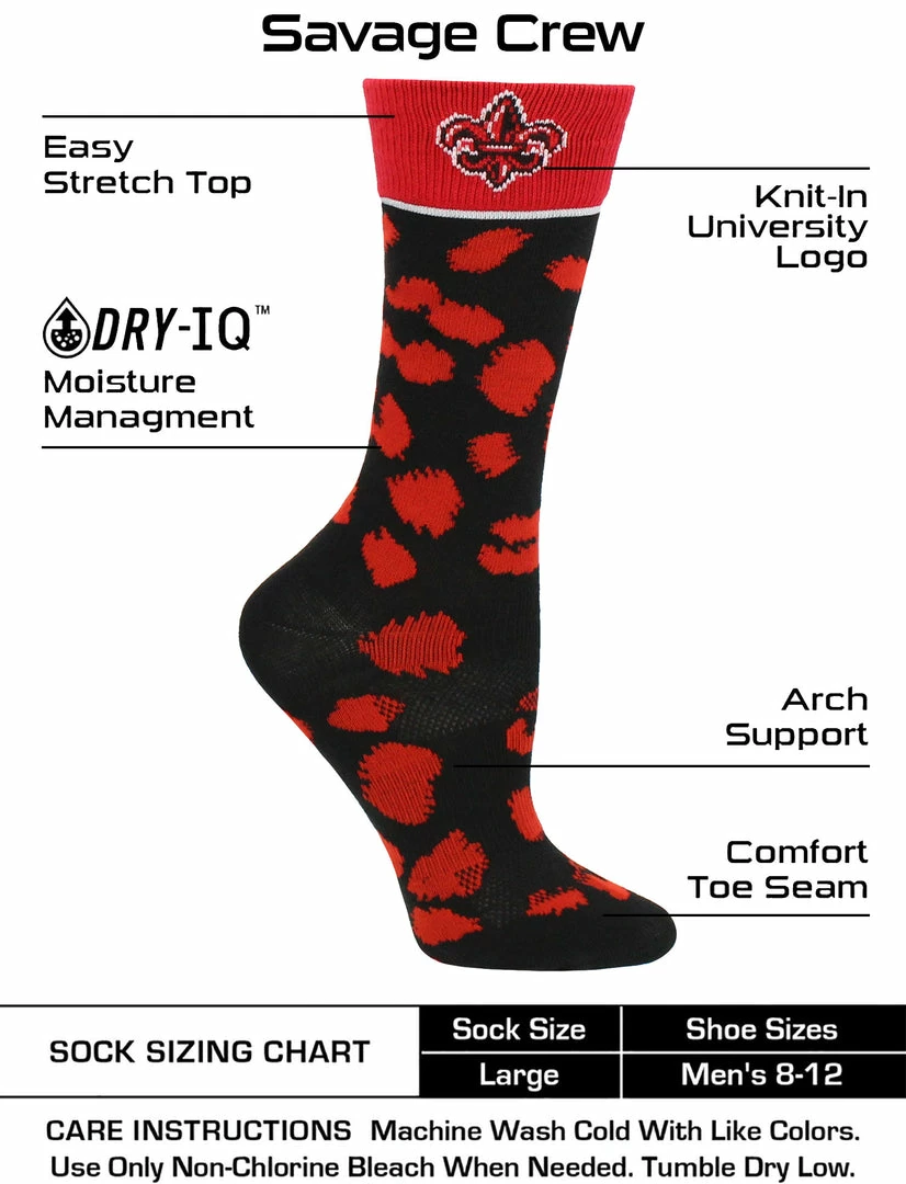 Top 10 ๐ TCK All Schools Louisiana Lafayette Ragin' Cajuns ๐งฆ Socks ๐ฉ Womens Savage Crew ๐งฆ Socks ๐ฅ 3 TCK All Schools Louisiana Lafayette Ragin' Cajuns Socks Womens Savage Crew Socks