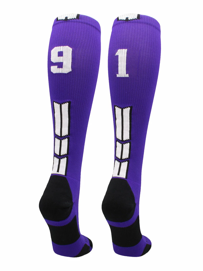 Discount ๐ MadSportsStuff Purple Player ID Custom Number Over The Calf ๐งฆ Socks For ๐ฅ Softball โพ Baseball Football Boys And ๐ง Girls ๐ฅ Softball ๐งฆ Socks ๐ 39 MadSportsStuff Purple Player ID Custom Number Over The Calf Socks For Softball Baseball Football Boys And Girls Softball Socks