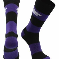 TCK Kansas State Wildcats Socks Game Day Striped Crew Socks All Schools