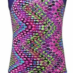 MadSportsStuff Keyhole Style Dotted Chevron Girls Gymnastics Leotard
