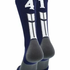 MadSportsStuff Navy Player ID Custom Number Crew Socks For Basketball Lacrosse Volleyball Boys And Girls