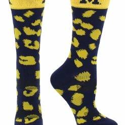 TCK All Schools Michigan Wolverines Socks Womens Savage Crew Socks