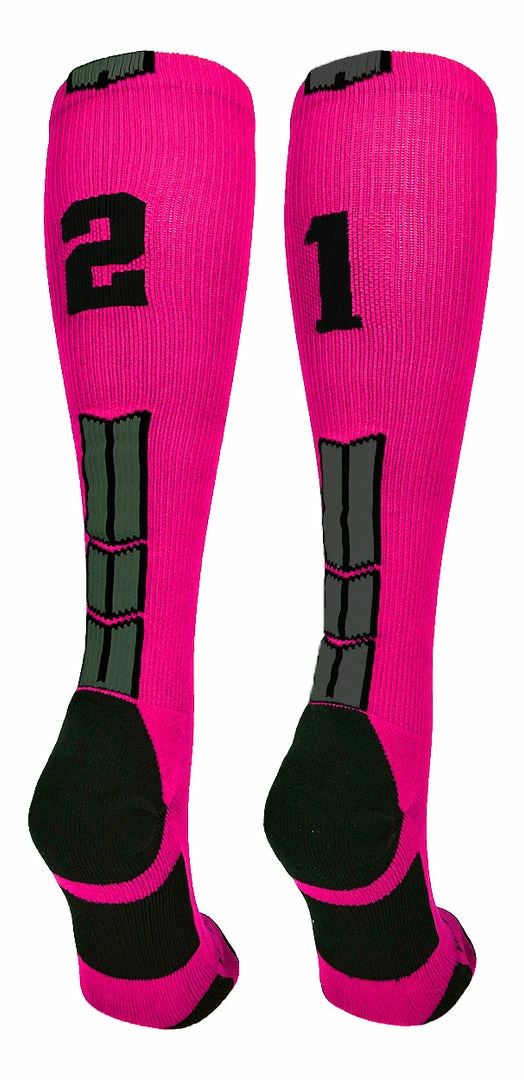 Best Sale ๐ MadSportsStuff โพ Baseball ๐งฆ Socks Neon Pink And Black Player ID Custom Number Over The Calf ๐งฆ Socks For ๐ฅ Softball โพ Baseball Football Boys And ๐ง Girls โจ 58 MadSportsStuff Baseball Socks Neon Pink And Black Player ID Custom Number Over The Calf Socks For Softball Baseball Football Boys And Girls