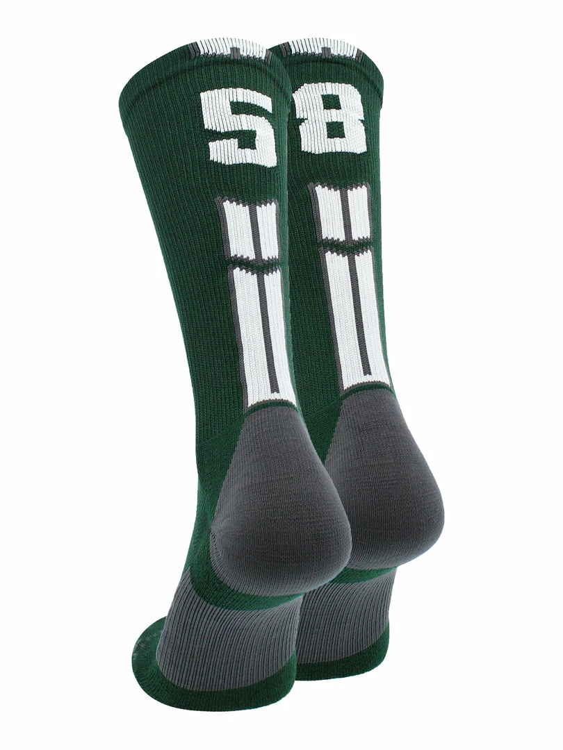 Buy โ๏ธ MadSportsStuff Dark Green Player ID Custom Number Crew ๐งฆ Socks For ๐ Basketball Lacrosse Volleyball Boys And ๐ง Girls ๐ 21 MadSportsStuff Dark Green Player ID Custom Number Crew Socks For Basketball Lacrosse Volleyball Boys And Girls