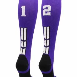 Discount ๐ MadSportsStuff Purple Player ID Custom Number Over The Calf ๐งฆ Socks For ๐ฅ Softball โพ Baseball Football Boys And ๐ง Girls ๐ฅ Softball ๐งฆ Socks ๐ 172 MadSportsStuff Purple Player ID Custom Number Over The Calf Socks For Softball Baseball Football Boys And Girls Softball Socks