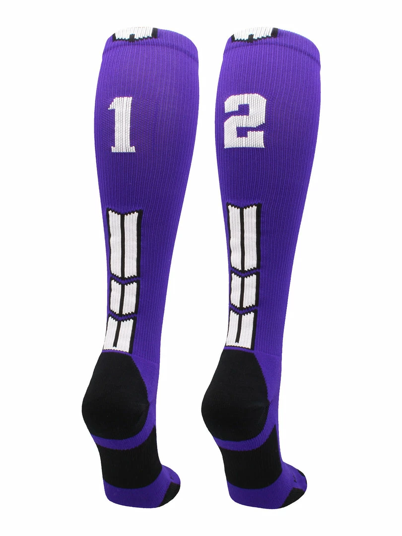Discount ๐ MadSportsStuff Purple Player ID Custom Number Over The Calf ๐งฆ Socks For ๐ฅ Softball โพ Baseball Football Boys And ๐ง Girls ๐ฅ Softball ๐งฆ Socks ๐ 67 MadSportsStuff Purple Player ID Custom Number Over The Calf Socks For Softball Baseball Football Boys And Girls Softball Socks