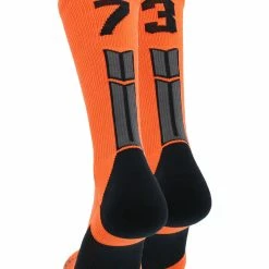 Brand new 😀 MadSportsStuff Orange And Black Player ID Custom Number Crew 🧦 Socks For 🏀 Basketball Lacrosse Volleyball Boys And 👧 Girls 🤩 132 MadSportsStuff Orange And Black Player ID Custom Number Crew Socks For Basketball Lacrosse Volleyball Boys And Girls