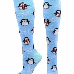 MadSportsStuff Snow Penguin Christmas Socks Over The Calf Length Softball Socks