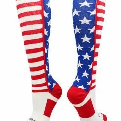 MadSportsStuff USA American Flag Stars And Stripes Over The Calf Socks