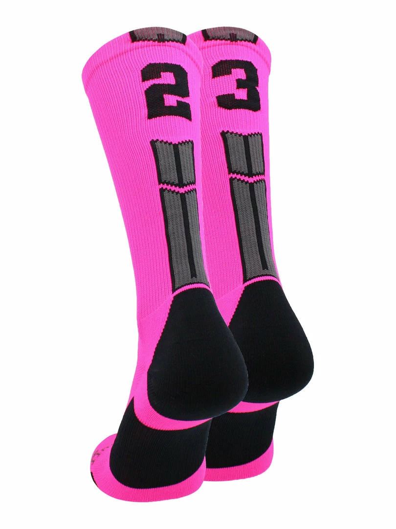 Best deal ๐ฏ MadSportsStuff Neon Pink And Black Player ID Custom Number Crew ๐งฆ Socks For ๐ Basketball Lacrosse Volleyball Boys And ๐ง Girls ๐คฉ 79 MadSportsStuff Neon Pink And Black Player ID Custom Number Crew Socks For Basketball Lacrosse Volleyball Boys And Girls