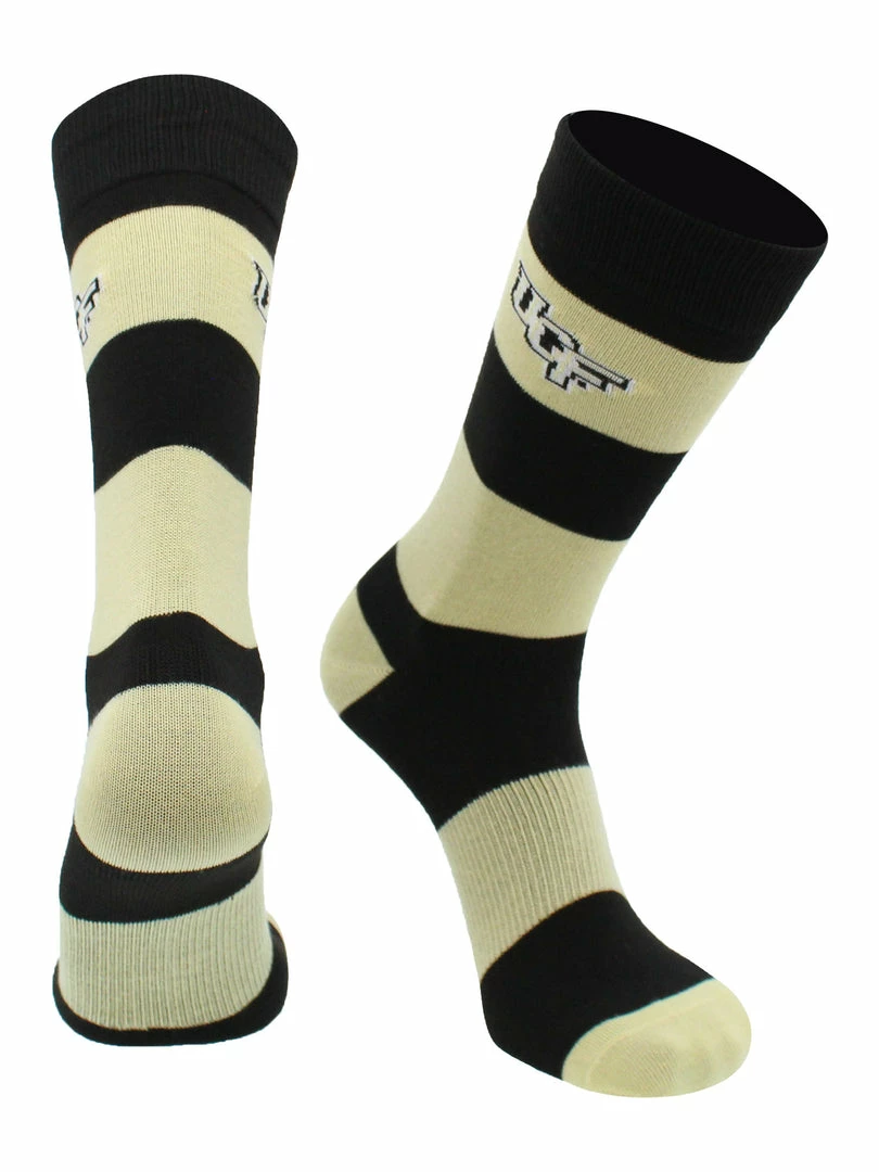 Best deal 😀 TCK Central Florida Golden Knights 🧦 Socks Game Day Striped Crew 🧦 Socks 🌟 5 TCK Central Florida Golden Knights Socks Game Day Striped Crew Socks