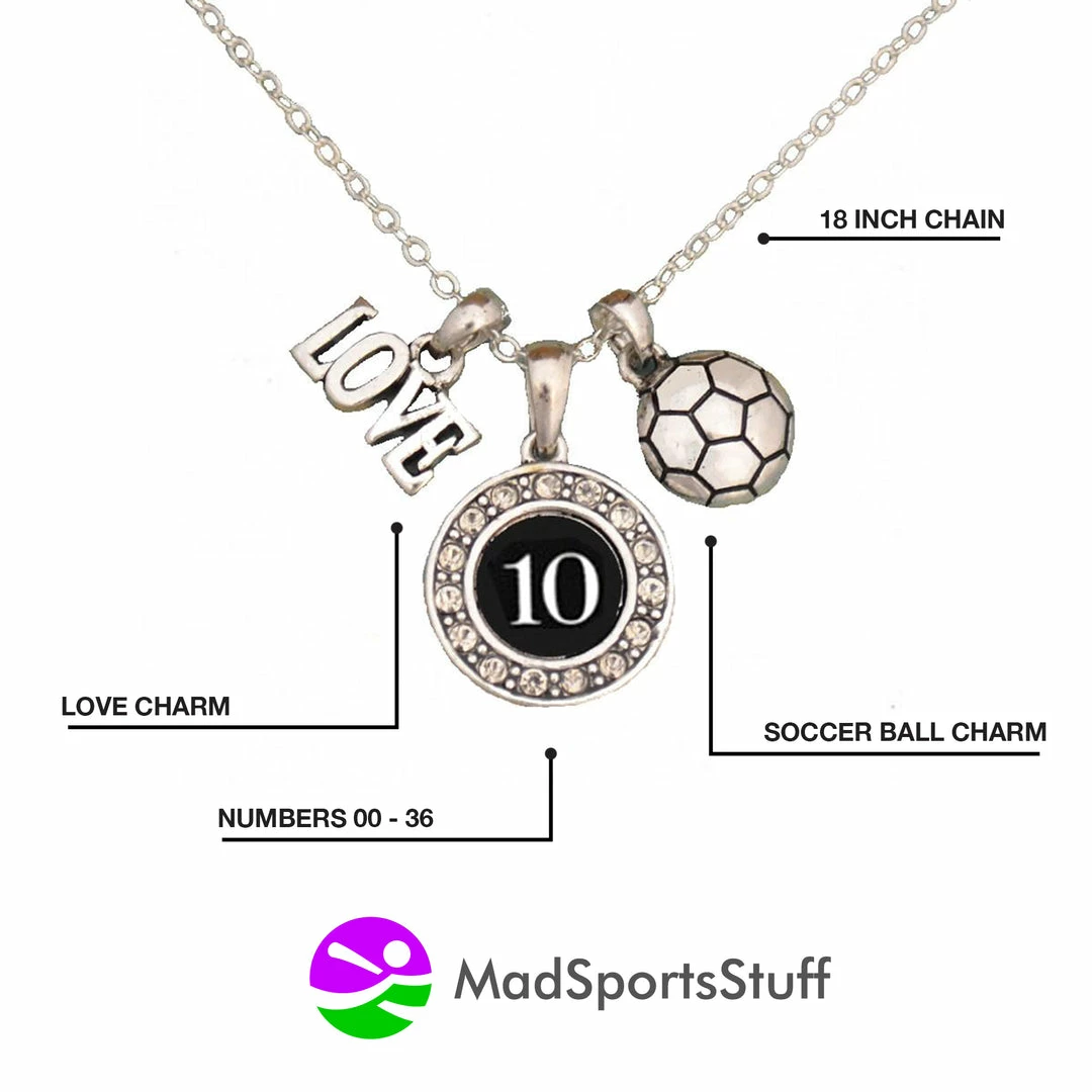 Discount ๐ MadSportsStuff ๐ง Girls Soccer Necklace With Jersey Number (Available In 39 Numbers) โ 2 MadSportsStuff Girls Soccer Necklace With Jersey Number (Available In 39 Numbers)
