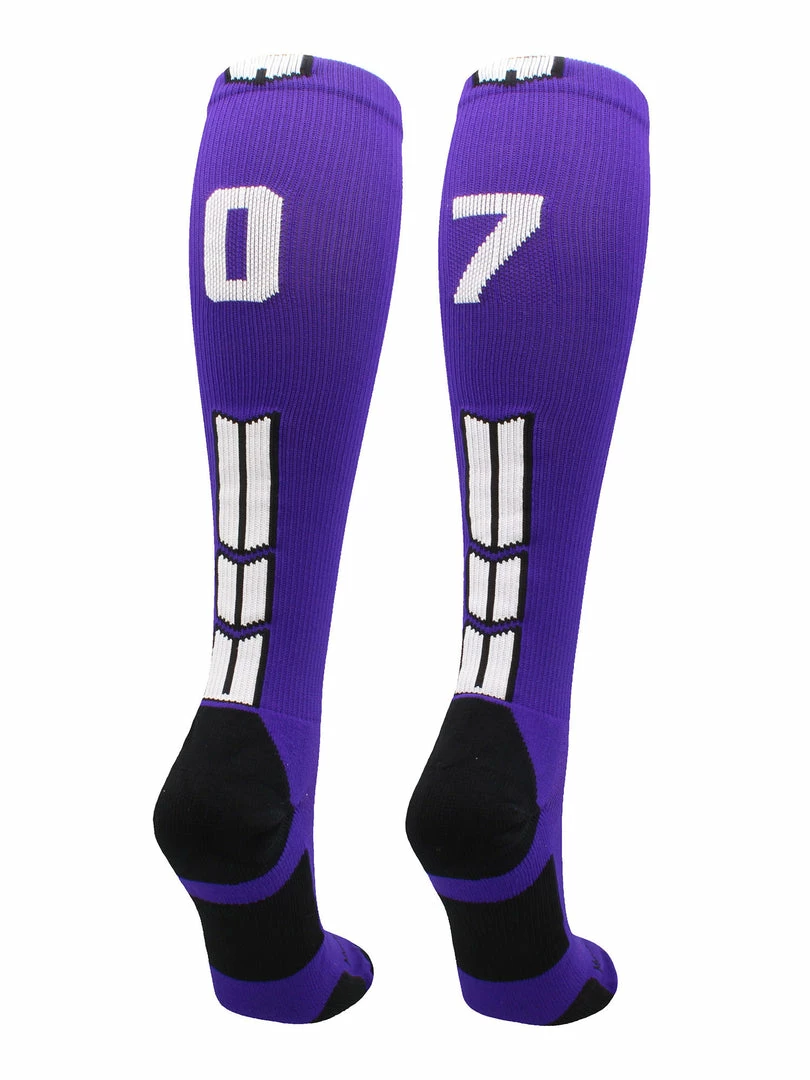 New โ๏ธ MadSportsStuff Purple Player ID Custom Number Over The Calf ๐งฆ Socks For ๐ฅ Softball โพ Baseball Football Boys And ๐ง Girls ๐ 72 MadSportsStuff Purple Player ID Custom Number Over The Calf Socks For Softball Baseball Football Boys And Girls