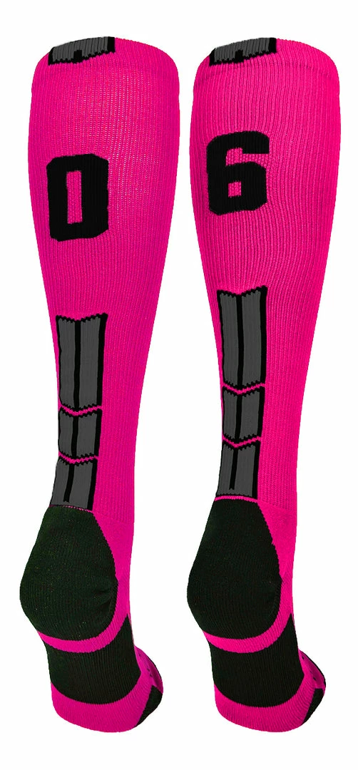 Discount ๐ฅ MadSportsStuff Neon Pink And Black Player ID Custom Number Over The Calf ๐งฆ Socks For ๐ฅ Softball โพ Baseball Football Boys And ๐ง Girls โพ Baseball ๐งฆ Socks ๐ 73 MadSportsStuff Neon Pink And Black Player ID Custom Number Over The Calf Socks For Softball Baseball Football Boys And Girls Baseball Socks