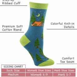 WHD Crazy Socks - Crew Camping Socks For Women Gift For The Outdoors Lover
