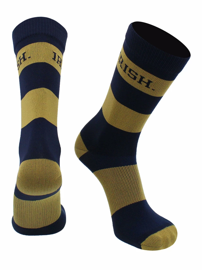 Best Sale ๐ TCK Notre Dame Fighting Irish ๐งฆ Socks Game Day Striped Crew ๐งฆ Socks All Schools โ 2 TCK Notre Dame Fighting Irish Socks Game Day Striped Crew Socks All Schools
