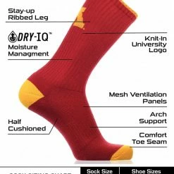 Outlet ๐ TCK Minnesota Golden Gophers ๐งฆ Socks Campus Legend Crew Length All Schools โจ 6 TCK Minnesota Golden Gophers Socks Campus Legend Crew Length All Schools