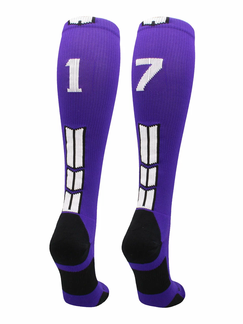 New โ๏ธ MadSportsStuff Purple Player ID Custom Number Over The Calf ๐งฆ Socks For ๐ฅ Softball โพ Baseball Football Boys And ๐ง Girls ๐ 62 MadSportsStuff Purple Player ID Custom Number Over The Calf Socks For Softball Baseball Football Boys And Girls
