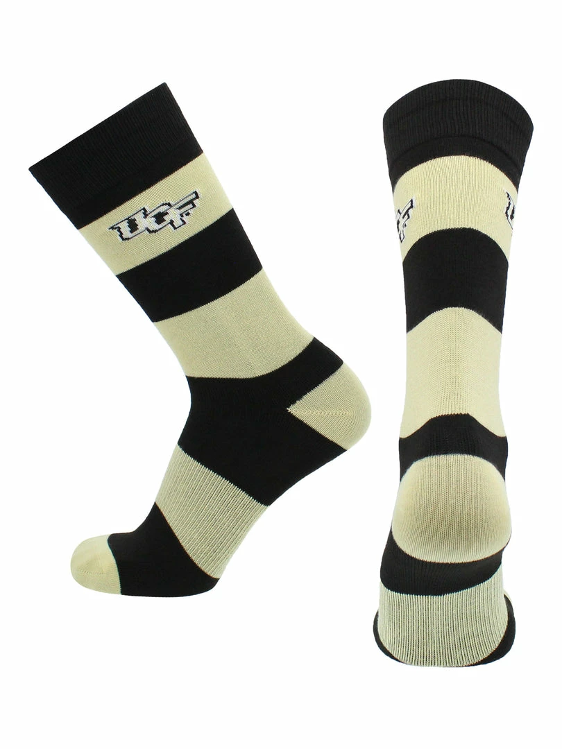 Best deal 😀 TCK Central Florida Golden Knights 🧦 Socks Game Day Striped Crew 🧦 Socks 🌟 2 TCK Central Florida Golden Knights Socks Game Day Striped Crew Socks