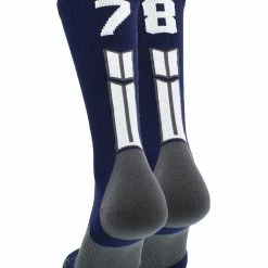 MadSportsStuff Navy Player ID Custom Number Crew Socks For Basketball Lacrosse Volleyball Boys And Girls