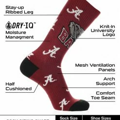 Best reviews of ๐ TCK All Schools Alabama Crimson Tide ๐งฆ Socks Crew Length Sock Mayhem ๐ฏ 6 TCK All Schools Alabama Crimson Tide Socks Crew Length Sock Mayhem