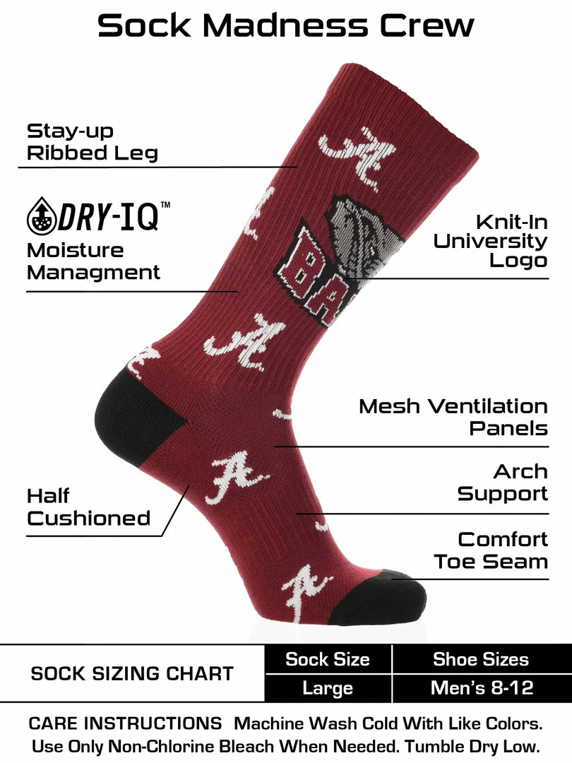 Best reviews of ๐ TCK All Schools Alabama Crimson Tide ๐งฆ Socks Crew Length Sock Mayhem ๐ฏ 3 TCK All Schools Alabama Crimson Tide Socks Crew Length Sock Mayhem
