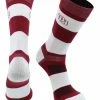 TCK All Schools OU Oklahoma Sooners Socks Game Day Striped Crew Socks