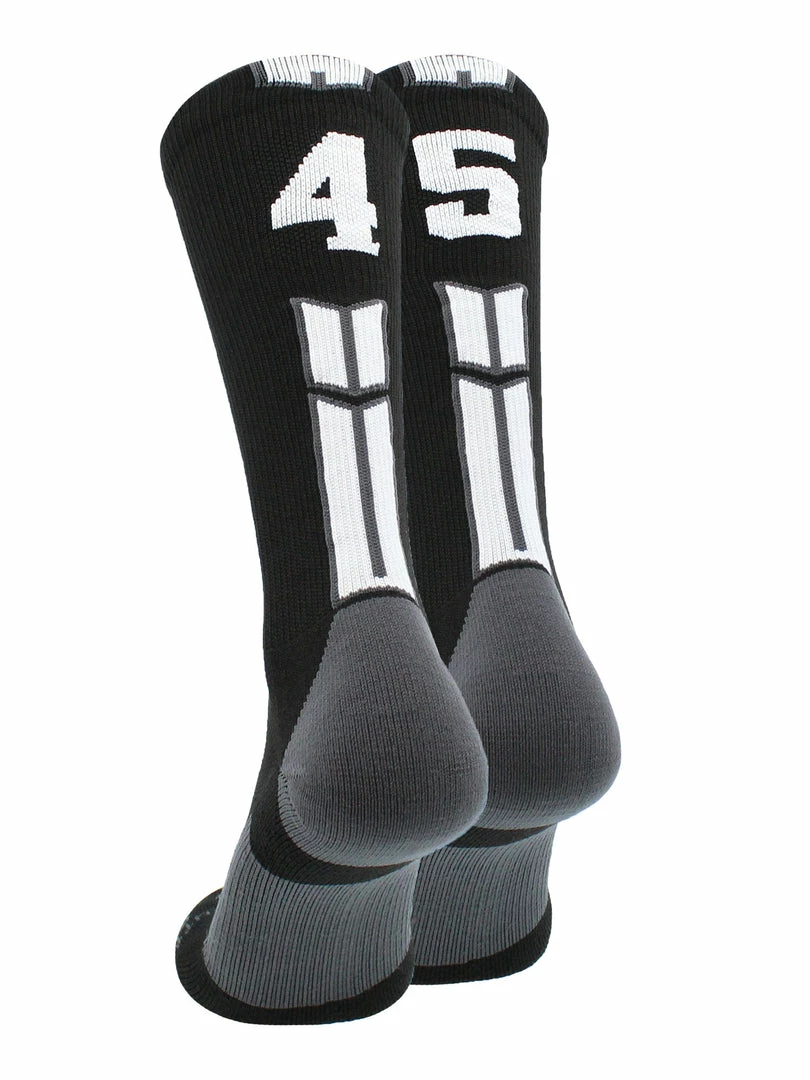 Buy โญ MadSportsStuff Black Player ID Custom Number Crew ๐งฆ Socks For ๐ Basketball Lacrosse Volleyball Boys And ๐ง Girls ๐ 84 MadSportsStuff Black Player ID Custom Number Crew Socks For Basketball Lacrosse Volleyball Boys And Girls