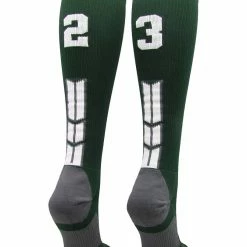 Hot Sale โ๏ธ MadSportsStuff Dark Green Player ID Custom Number Over The Calf ๐งฆ Socks For ๐ฅ Softball โพ Baseball Football Boys And ๐ง Girls ๐ 185 MadSportsStuff Dark Green Player ID Custom Number Over The Calf Socks For Softball Baseball Football Boys And Girls