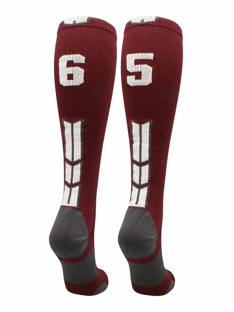 Best Sale ๐ MadSportsStuff ๐ฅ Softball ๐งฆ Socks Maroon Player ID Custom Number Over The Calf ๐งฆ Socks For ๐ฅ Softball โพ Baseball Football Boys And ๐ง Girls ๐คฉ 14 MadSportsStuff Softball Socks Maroon Player ID Custom Number Over The Calf Socks For Softball Baseball Football Boys And Girls