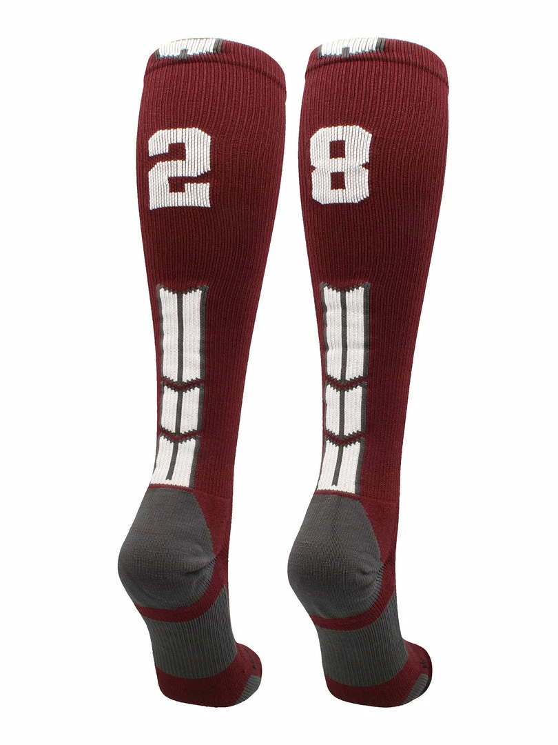 Best Sale ๐ MadSportsStuff ๐ฅ Softball ๐งฆ Socks Maroon Player ID Custom Number Over The Calf ๐งฆ Socks For ๐ฅ Softball โพ Baseball Football Boys And ๐ง Girls ๐คฉ 101 MadSportsStuff Softball Socks Maroon Player ID Custom Number Over The Calf Socks For Softball Baseball Football Boys And Girls