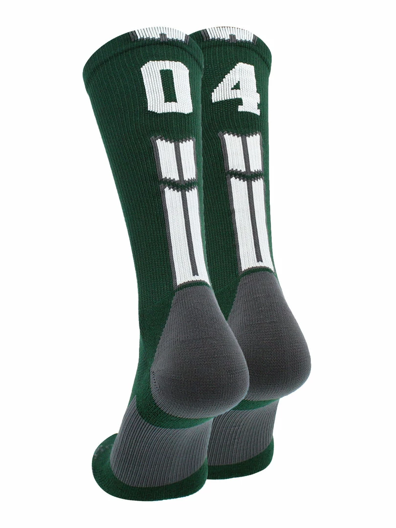 Buy โ๏ธ MadSportsStuff Dark Green Player ID Custom Number Crew ๐งฆ Socks For ๐ Basketball Lacrosse Volleyball Boys And ๐ง Girls ๐ 74 MadSportsStuff Dark Green Player ID Custom Number Crew Socks For Basketball Lacrosse Volleyball Boys And Girls
