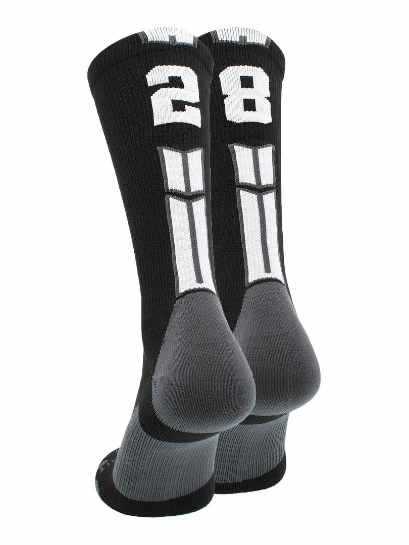 Buy โญ MadSportsStuff Black Player ID Custom Number Crew ๐งฆ Socks For ๐ Basketball Lacrosse Volleyball Boys And ๐ง Girls ๐ 101 MadSportsStuff Black Player ID Custom Number Crew Socks For Basketball Lacrosse Volleyball Boys And Girls