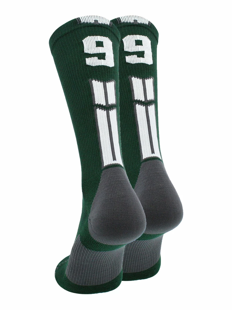 Buy โ๏ธ MadSportsStuff Dark Green Player ID Custom Number Crew ๐งฆ Socks For ๐ Basketball Lacrosse Volleyball Boys And ๐ง Girls ๐ 105 MadSportsStuff Dark Green Player ID Custom Number Crew Socks For Basketball Lacrosse Volleyball Boys And Girls